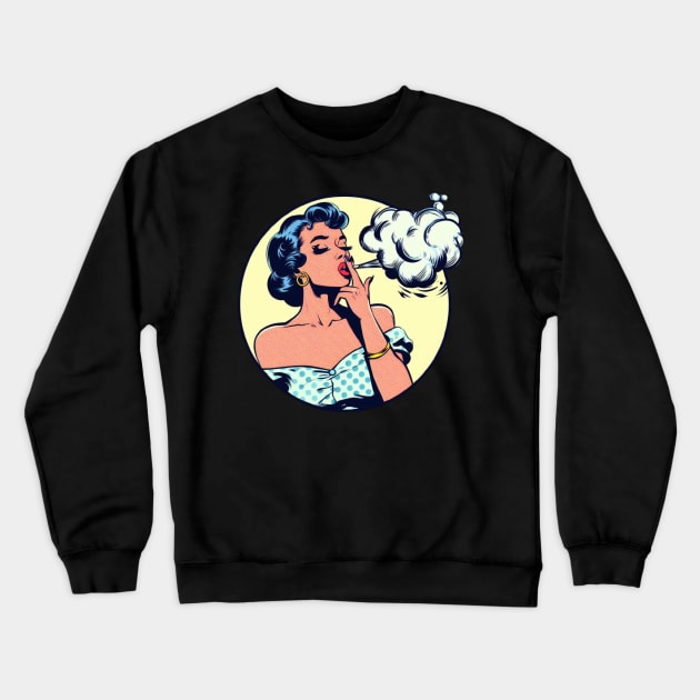 smoke woman Crewneck Sweatshirt by Anthony88